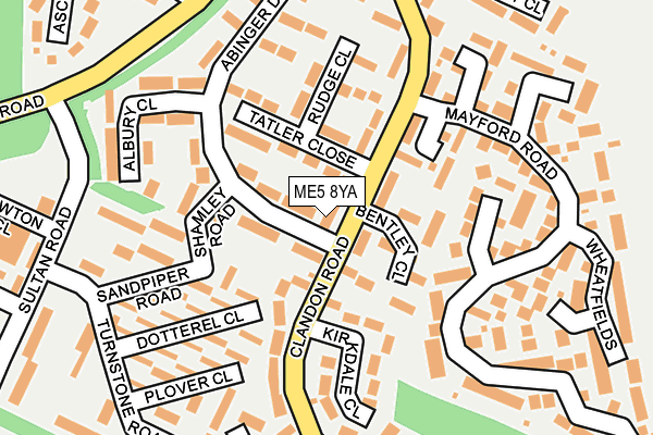 ME5 8YA map - OS OpenMap – Local (Ordnance Survey)