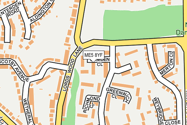 ME5 8YF map - OS OpenMap – Local (Ordnance Survey)