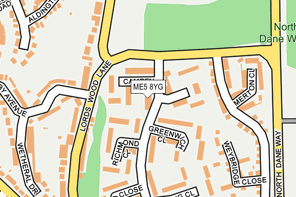 ME5 8YG map - OS OpenMap – Local (Ordnance Survey)