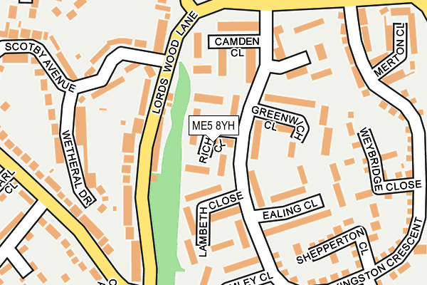 ME5 8YH map - OS OpenMap – Local (Ordnance Survey)