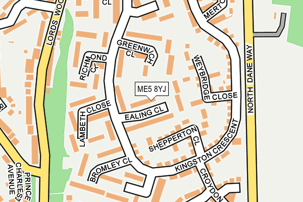 ME5 8YJ map - OS OpenMap – Local (Ordnance Survey)