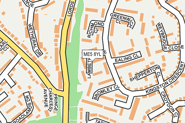 ME5 8YL map - OS OpenMap – Local (Ordnance Survey)