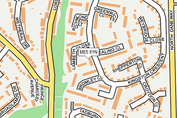 ME5 8YN map - OS OpenMap – Local (Ordnance Survey)