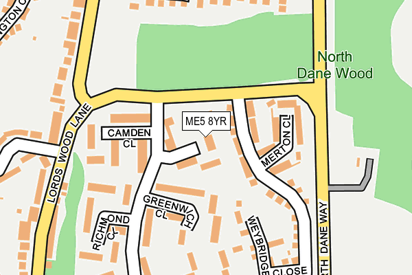 ME5 8YR map - OS OpenMap – Local (Ordnance Survey)
