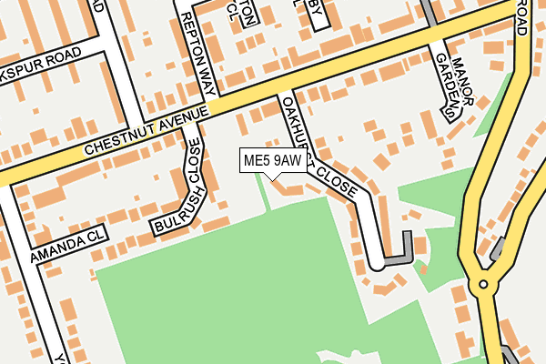 ME5 9AW map - OS OpenMap – Local (Ordnance Survey)