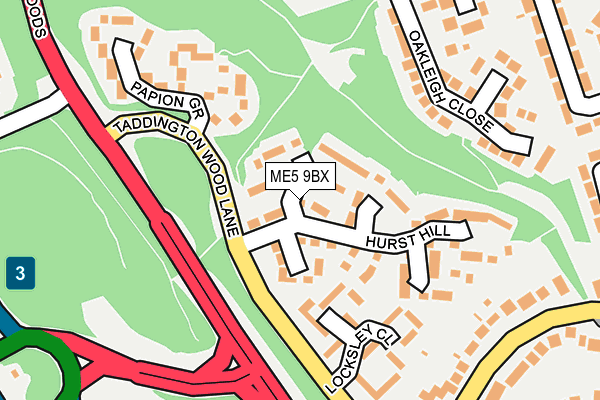 ME5 9BX map - OS OpenMap – Local (Ordnance Survey)