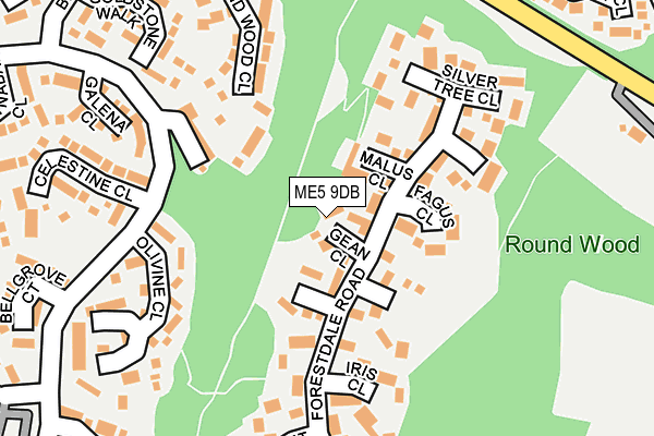 ME5 9DB map - OS OpenMap – Local (Ordnance Survey)