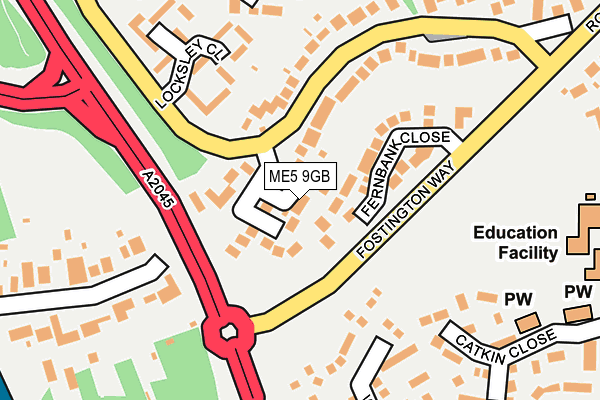 ME5 9GB map - OS OpenMap – Local (Ordnance Survey)