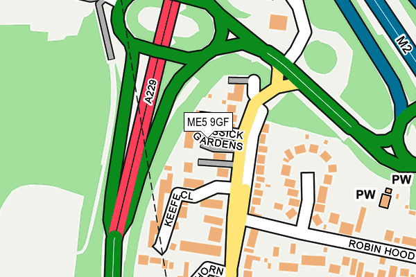 ME5 9GF map - OS OpenMap – Local (Ordnance Survey)