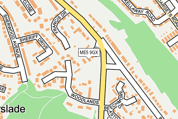 ME5 9GX map - OS OpenMap – Local (Ordnance Survey)