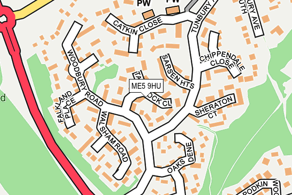 ME5 9HU map - OS OpenMap – Local (Ordnance Survey)