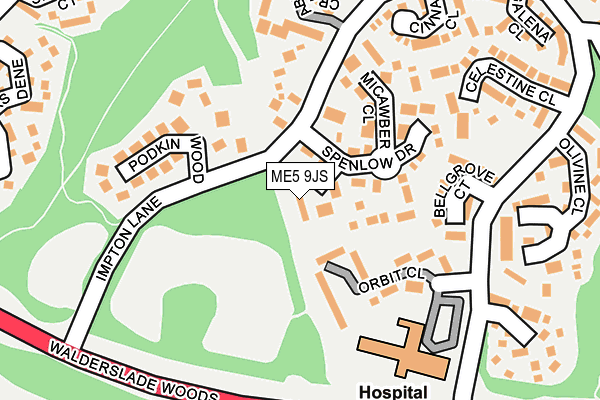 ME5 9JS map - OS OpenMap – Local (Ordnance Survey)