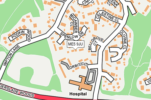 ME5 9JU map - OS OpenMap – Local (Ordnance Survey)