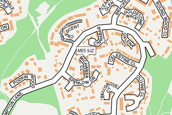 ME5 9JZ map - OS OpenMap – Local (Ordnance Survey)