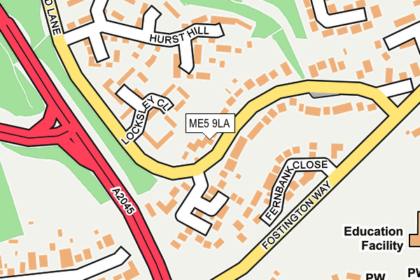 ME5 9LA map - OS OpenMap – Local (Ordnance Survey)