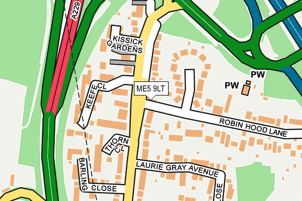 ME5 9LT map - OS OpenMap – Local (Ordnance Survey)