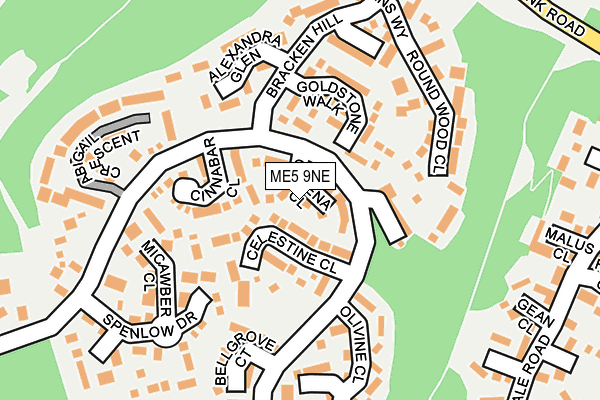 ME5 9NE map - OS OpenMap – Local (Ordnance Survey)