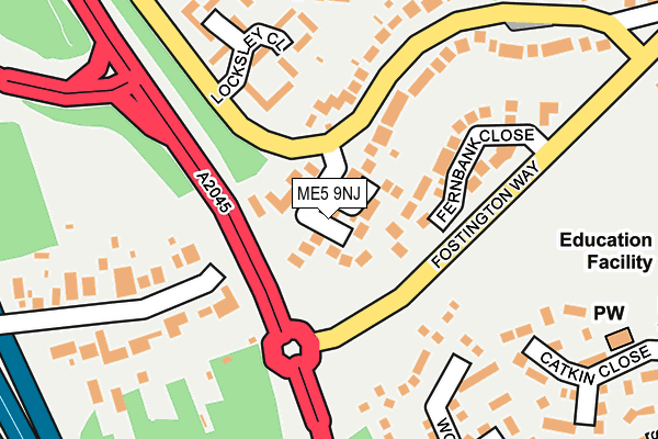 ME5 9NJ map - OS OpenMap – Local (Ordnance Survey)