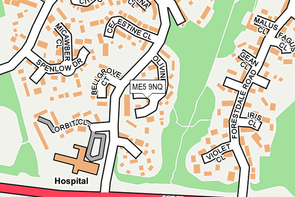 ME5 9NQ map - OS OpenMap – Local (Ordnance Survey)