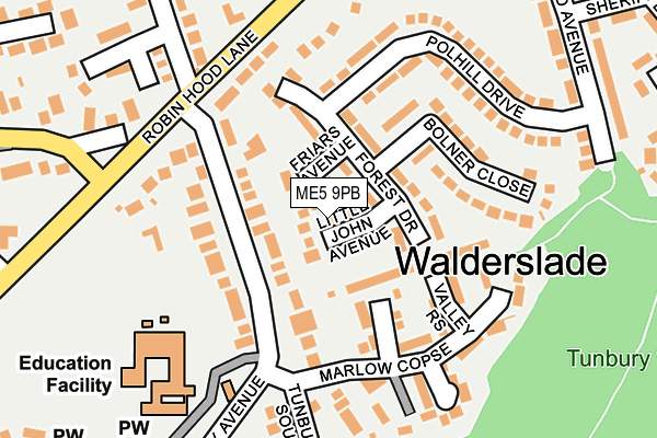 ME5 9PB map - OS OpenMap – Local (Ordnance Survey)