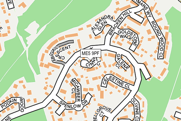 ME5 9PF map - OS OpenMap – Local (Ordnance Survey)