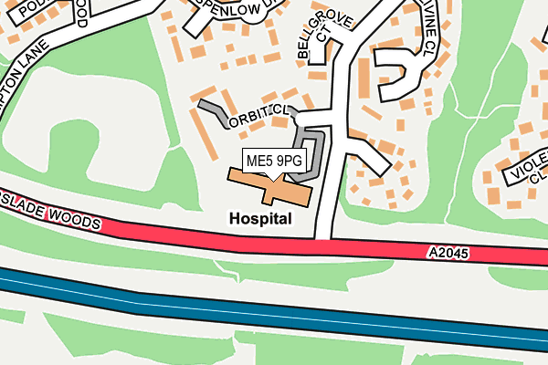 ME5 9PG map - OS OpenMap – Local (Ordnance Survey)