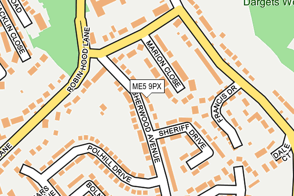 ME5 9PX map - OS OpenMap – Local (Ordnance Survey)