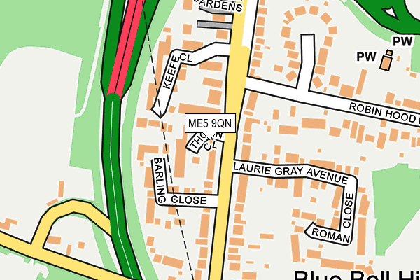 ME5 9QN map - OS OpenMap – Local (Ordnance Survey)