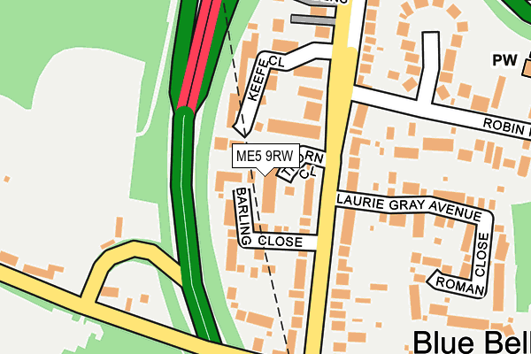 ME5 9RW map - OS OpenMap – Local (Ordnance Survey)