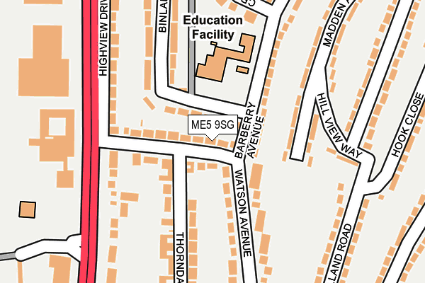 ME5 9SG map - OS OpenMap – Local (Ordnance Survey)