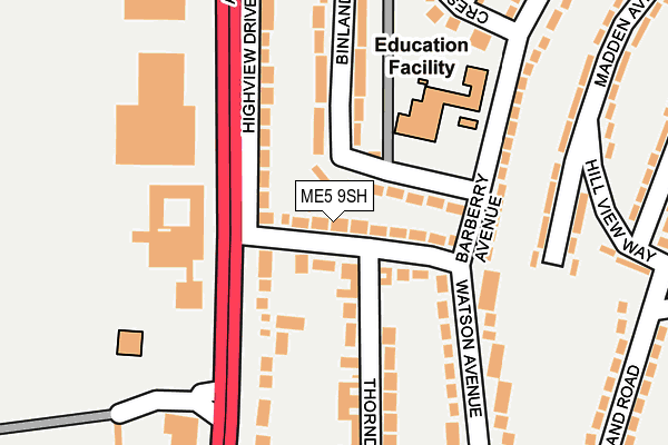 ME5 9SH map - OS OpenMap – Local (Ordnance Survey)