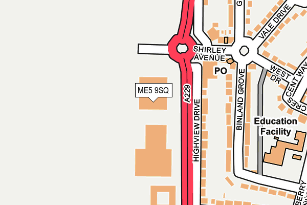 ME5 9SQ map - OS OpenMap – Local (Ordnance Survey)