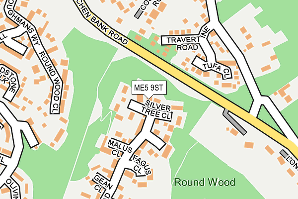 ME5 9ST map - OS OpenMap – Local (Ordnance Survey)