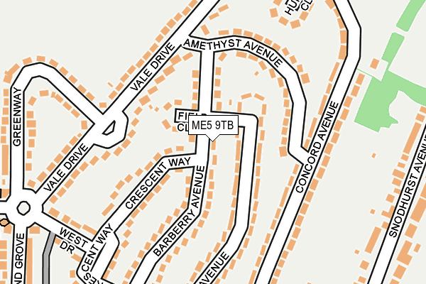 ME5 9TB map - OS OpenMap – Local (Ordnance Survey)