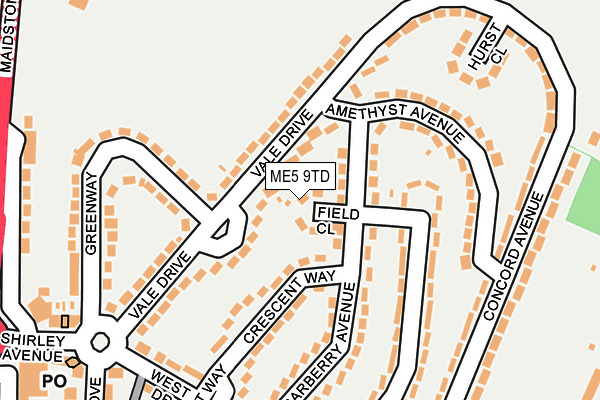 ME5 9TD map - OS OpenMap – Local (Ordnance Survey)