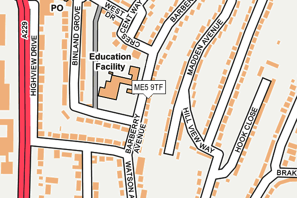 ME5 9TF map - OS OpenMap – Local (Ordnance Survey)