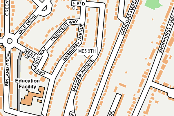 ME5 9TH map - OS OpenMap – Local (Ordnance Survey)