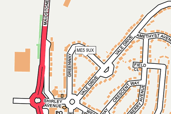 ME5 9UX map - OS OpenMap – Local (Ordnance Survey)