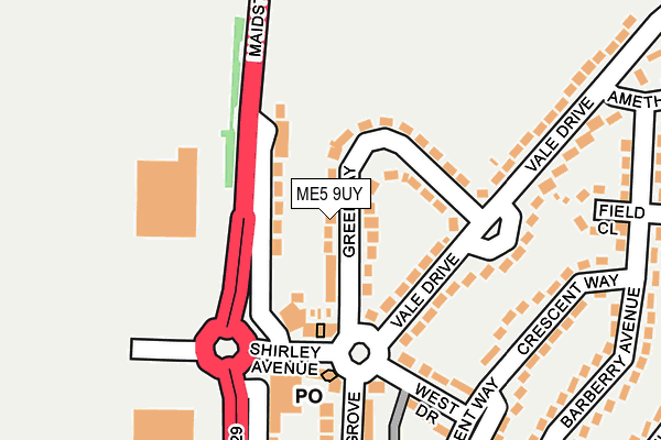 ME5 9UY map - OS OpenMap – Local (Ordnance Survey)