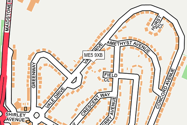 ME5 9XB map - OS OpenMap – Local (Ordnance Survey)