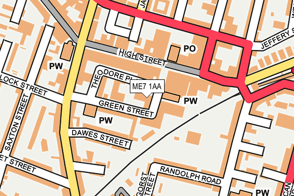 ME7 1AA map - OS OpenMap – Local (Ordnance Survey)