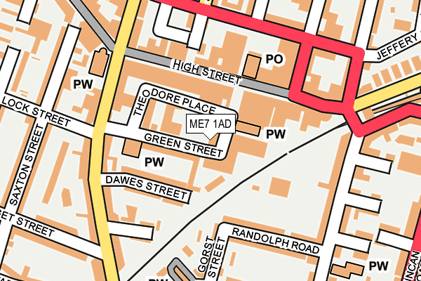 ME7 1AD map - OS OpenMap – Local (Ordnance Survey)