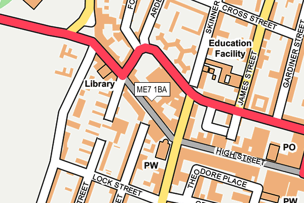 ME7 1BA map - OS OpenMap – Local (Ordnance Survey)