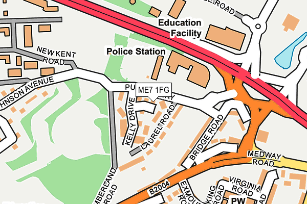 ME7 1FG map - OS OpenMap – Local (Ordnance Survey)