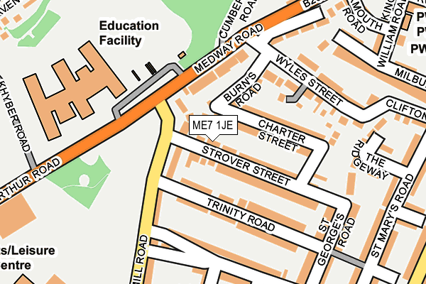 ME7 1JE map - OS OpenMap – Local (Ordnance Survey)