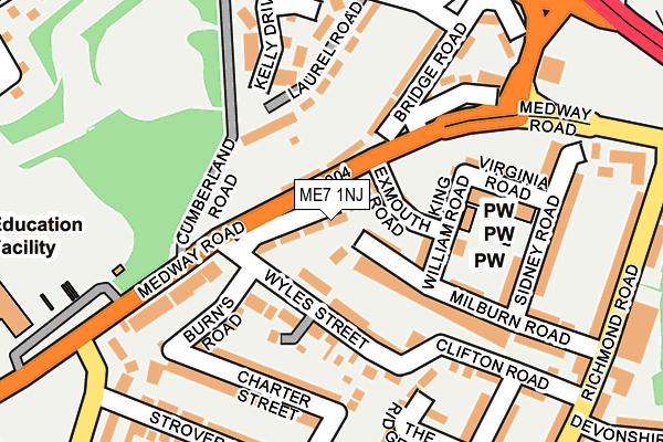 ME7 1NJ map - OS OpenMap – Local (Ordnance Survey)