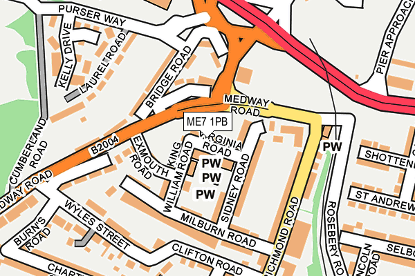 ME7 1PB map - OS OpenMap – Local (Ordnance Survey)