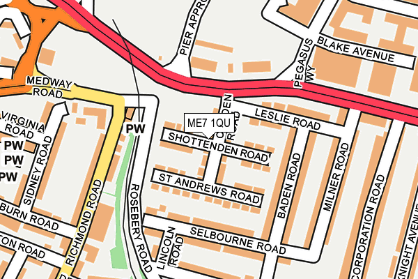 ME7 1QU map - OS OpenMap – Local (Ordnance Survey)