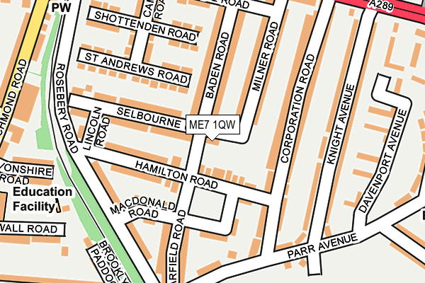 ME7 1QW map - OS OpenMap – Local (Ordnance Survey)