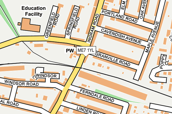 ME7 1YL map - OS OpenMap – Local (Ordnance Survey)